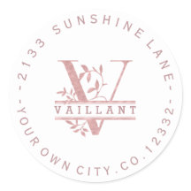 Rosa Dorado Monograma Personalizado Dividido T U W