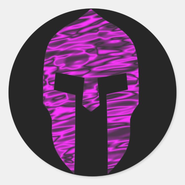 Pegatina Redonda Rosa espartano (Anverso)