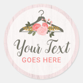 Pegatina Redonda Rosa floral Ropa colgante Ropa de moda Boutique