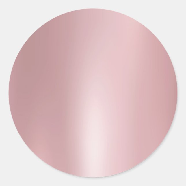 Pegatina Redonda Rosa Gold Blank Elegant Moderno Template Trendy (Anverso)