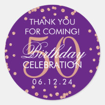 Rosa Gold Purple 50th Birthday Gracias Confetti