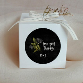 Pegatina Redonda Rosa gótico a favor de la boda