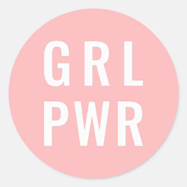 PEGATINA REDONDA ROSA GRL PWR (Anverso)