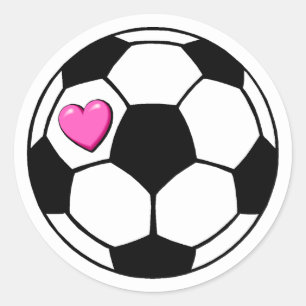 Pegatina Redonda Rosa Hrt del balón de fútbol