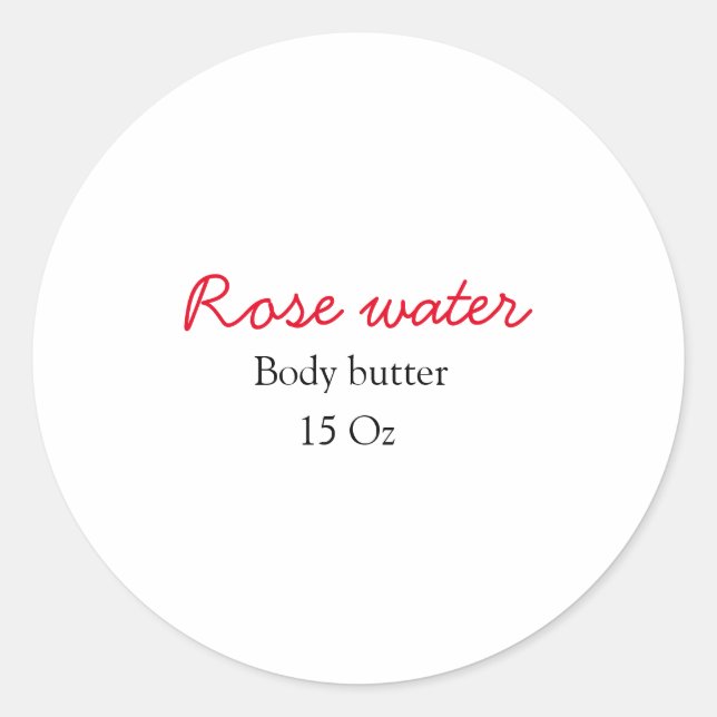 Pegatina Redonda Rosa mantequilla corporal añadir tu nombre de text (Anverso)