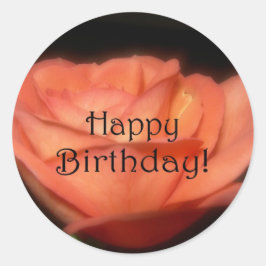 Pegatina Redonda Rosa naranja