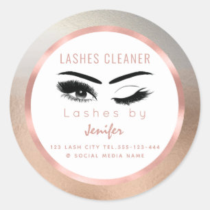 Pegatina Redonda Rosa oro Relieve metalizado maquillaje ojos pestañ