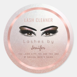 Pegatina Redonda Rosa oro Relieve metalizado maquillaje ojos pestañ