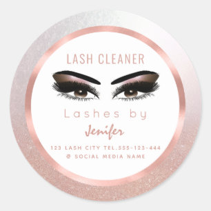 Pegatina Redonda Rosa oro Relieve metalizado maquillaje ojos pestañ