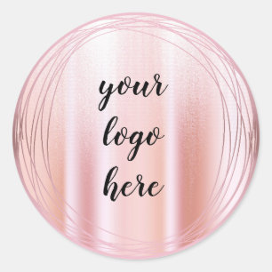 Pegatina Redonda Rosa Personalizado del Purpurina de los Anillos de