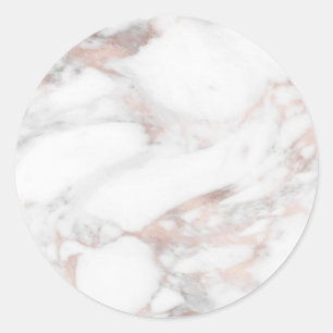 Pegatina Redonda Rosa personalizado Gold Marble Blank Elegante mode