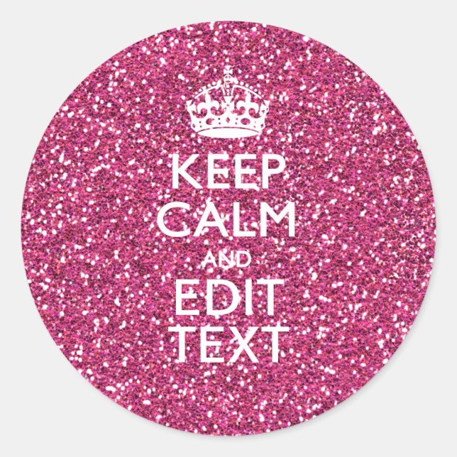 Pegatina Redonda Rosa personalizado mantener la tranquilidad (Anverso)