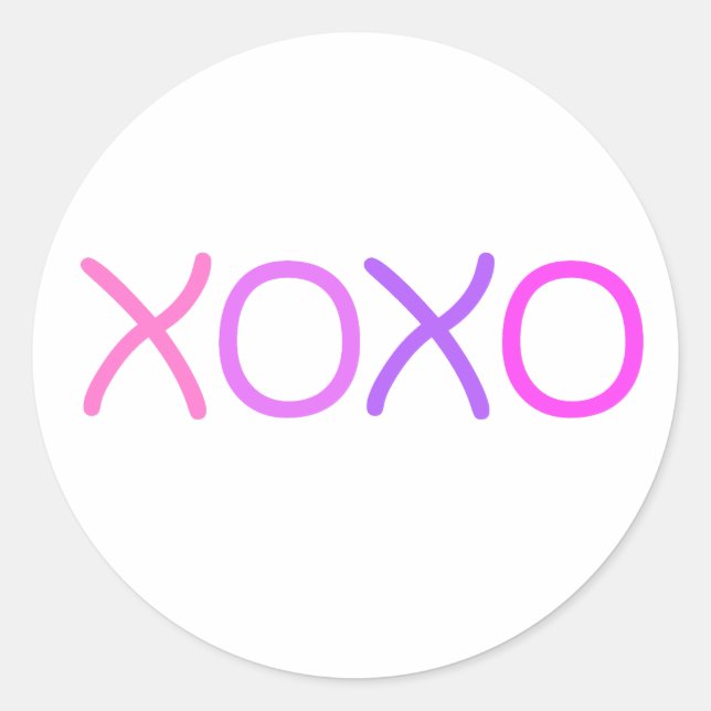 Pegatina Redonda Rosa, púrpura y lavanda Xoxo encantador (Anverso)