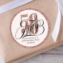 Rosa Purpurina de Oro 50.ª tipografía de cumpleaño