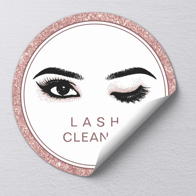 Pegatina Redonda Rosa Purpurina Oro Extensiones Eyelash Limpieza de (Subido por el creador)