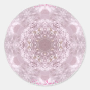 Pegatina Redonda Rosa Quartz Personalizado Crystal
