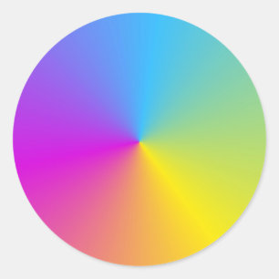 Pegatina Redonda Rosa Rojo Purpura Amarillo Naranja Azul Verde Pers
