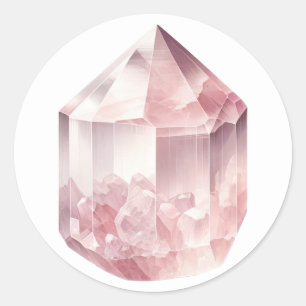 Pegatina Redonda Rosa Rosa Quartz Fiesta Crystal