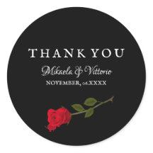 Rosa sangriento elegante boda gótico negro Gracias