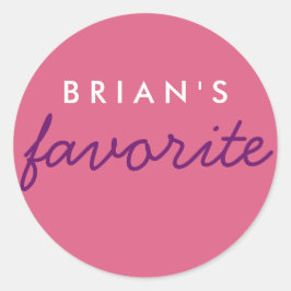 Pegatina Redonda Rosa y púrpura favoritos personalizados