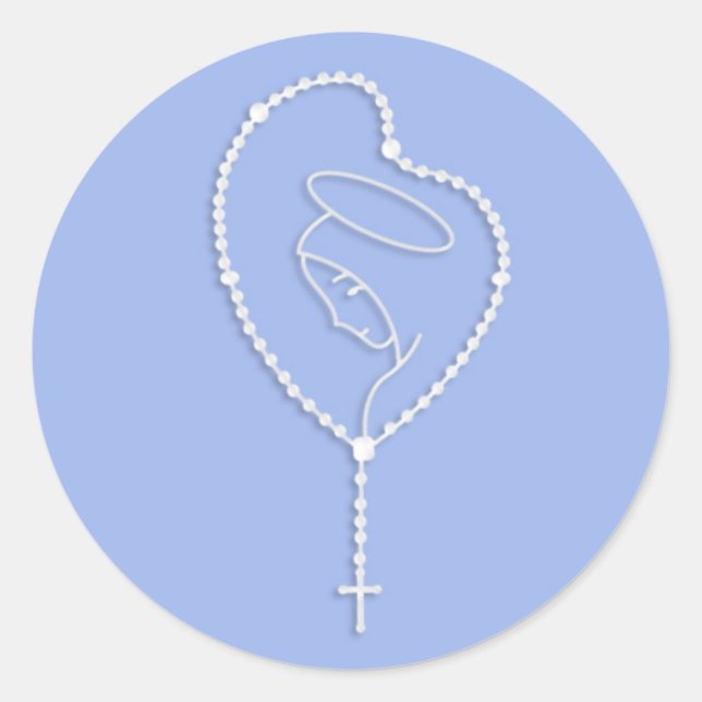 Pegatina Redonda Rosary MARY (Anverso)