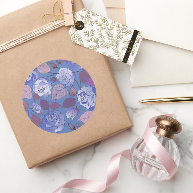 Pegatina Redonda Rosas 32 (Regalar)