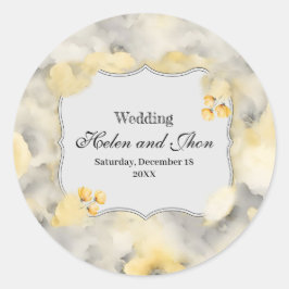 Pegatina Redonda Rosas amarillas