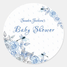 Rosas azules Dragonfly Boy Baby Shower