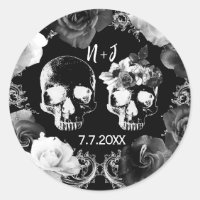 Rosas Blancas Negras Calavera Cráneo Esqueleto Gót