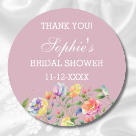 Pegatina Redonda Rosas brillantes Lilac Modernos Ducha Bridal Graci