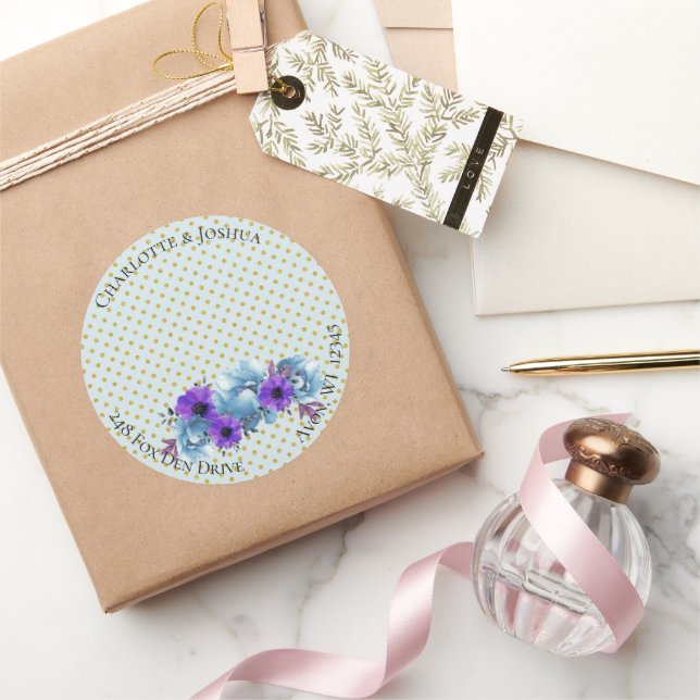 Pegatina Redonda Rosas de cabotaje Dirección Fiesta Rústica Boda Su (Regalar)