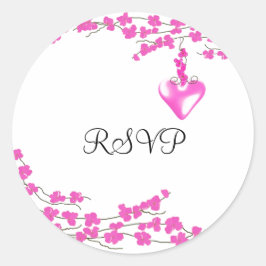 Pegatina Redonda Rosas de Flor de Cerezo RSVP
