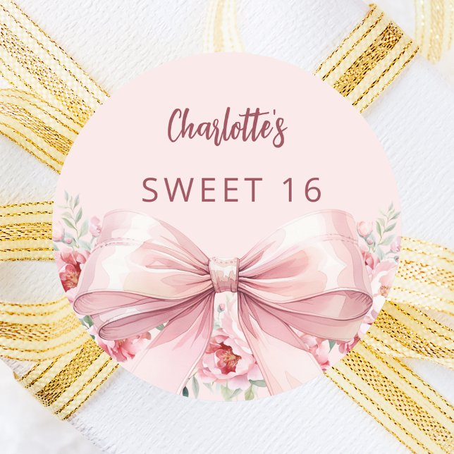 Pegatina Redonda Rosas de flores rosadas amarillas dulces 16 (Subido por el creador)