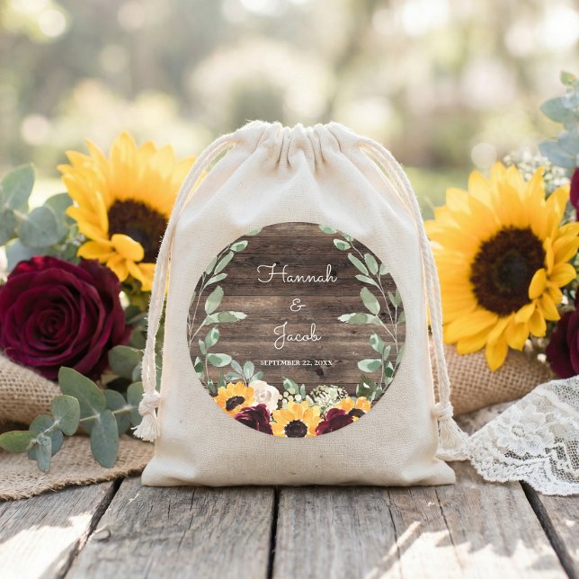 Pegatina Redonda Rosas de Girasol Rústico para Recuerdos de Boda de (Subido por el creador)