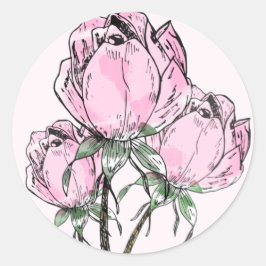 Pegatina Redonda Rosas de Hand Drake