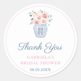 Pegatina Redonda Rosas de los Jardín Rosado Clásicos Ducha Británic