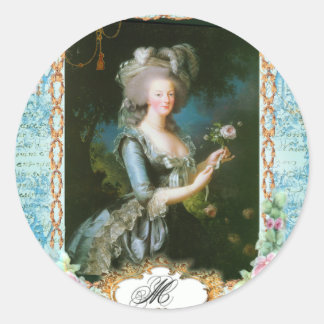 Pegatina Redonda Rosas de Marie Antoinette y Lace