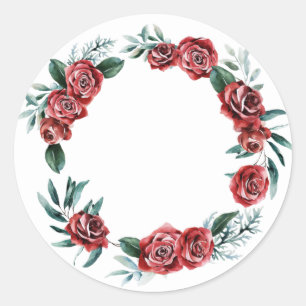 Pegatina Redonda Rosas de vacaciones de invierno eran pegatinas