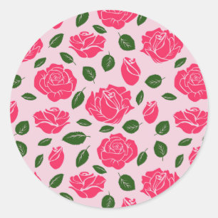 Pegatina Redonda Rosas en 