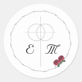 Pegatina Redonda Rosas finos