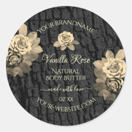 Pegatina Redonda Rosas florales Rústicas Etiquetas de productos de