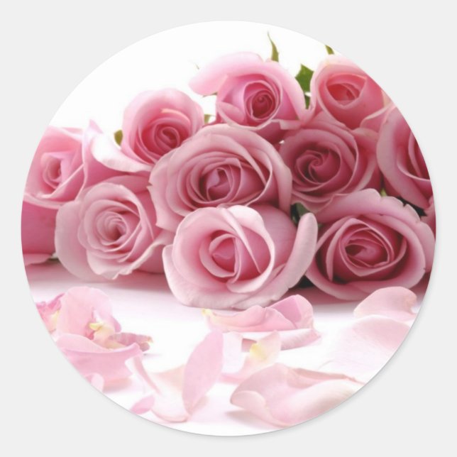 Pegatina Redonda Rosas glamorosos (Anverso)