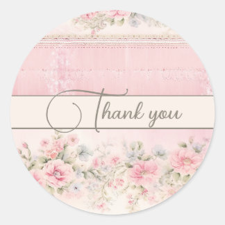 Pegatina Redonda Rosas rosas rosas flores ruidosas elegante