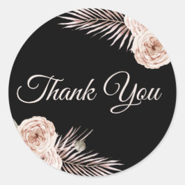 Pegatina Redonda Rosas tropicales Gracias