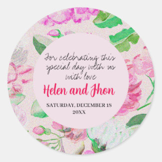 Pegatina Redonda Rosas verano