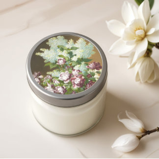 Pegatina Redonda Rosas y Lilacs