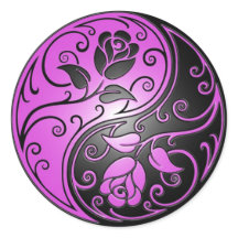 Rosas Yin Yang, morado y negro
