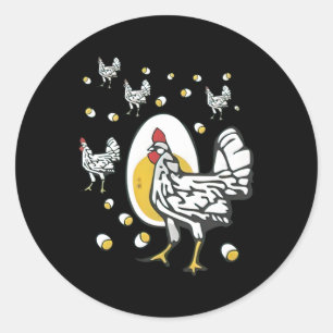 Pegatina Redonda Roseanne Chicken Roseanne Rooster Y Egg