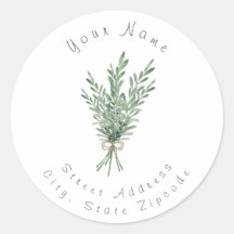 Rosemary Bouquet con color de agua y jute Bow