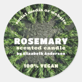 Pegatina Redonda Rosemary Candle